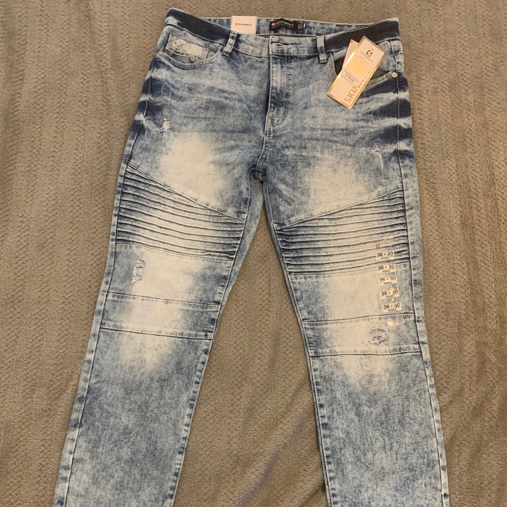 Men’s Blue Jeans Skinny 36 x 30 Stretch